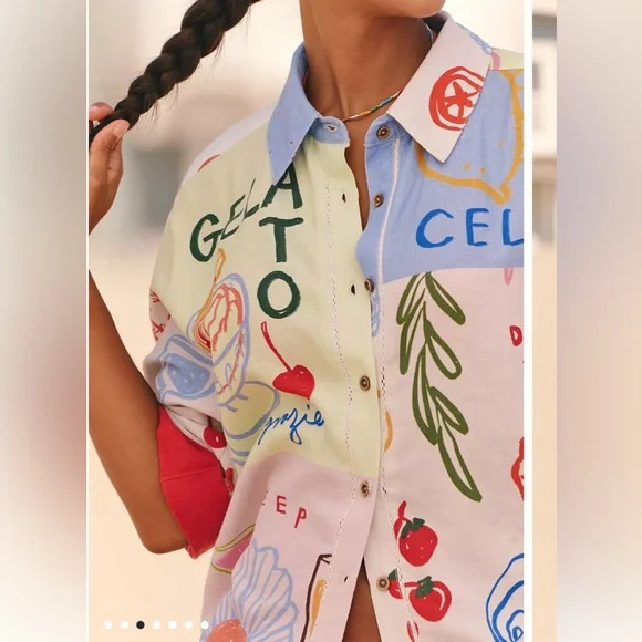 Anthropology Jordan Nickson Linen Blend Button-Up Shirt Size 3X NWTs - Picture 4 of 11